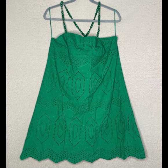 Hyacinth House Green Eyelet Beaded Strap Ibiza Mini Dress-Women’s XXL-Summer-NEW - Picture 6 of 10